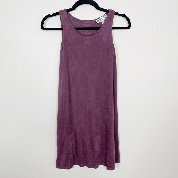 Pink Republic XSmall Purple Faux Sueded Lace Back Dress Sleeveless Artisan Wine - Picture 1 of 11
